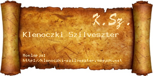 Klenoczki Szilveszter névjegykártya