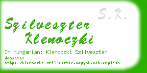 szilveszter klenoczki business card